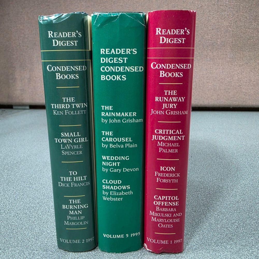Reader's Digest Condensed Books Set 3 Vol 1995 1997 Grisham Follett Good Multi